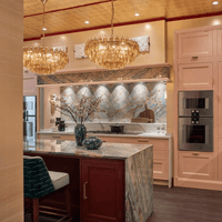 LOREDAN Linear Chandelier by Lampadom - angle view