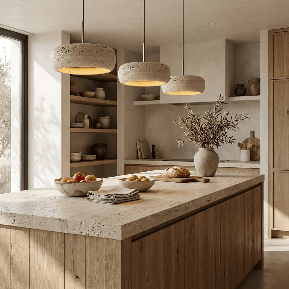 DONUT Travertine Pendant