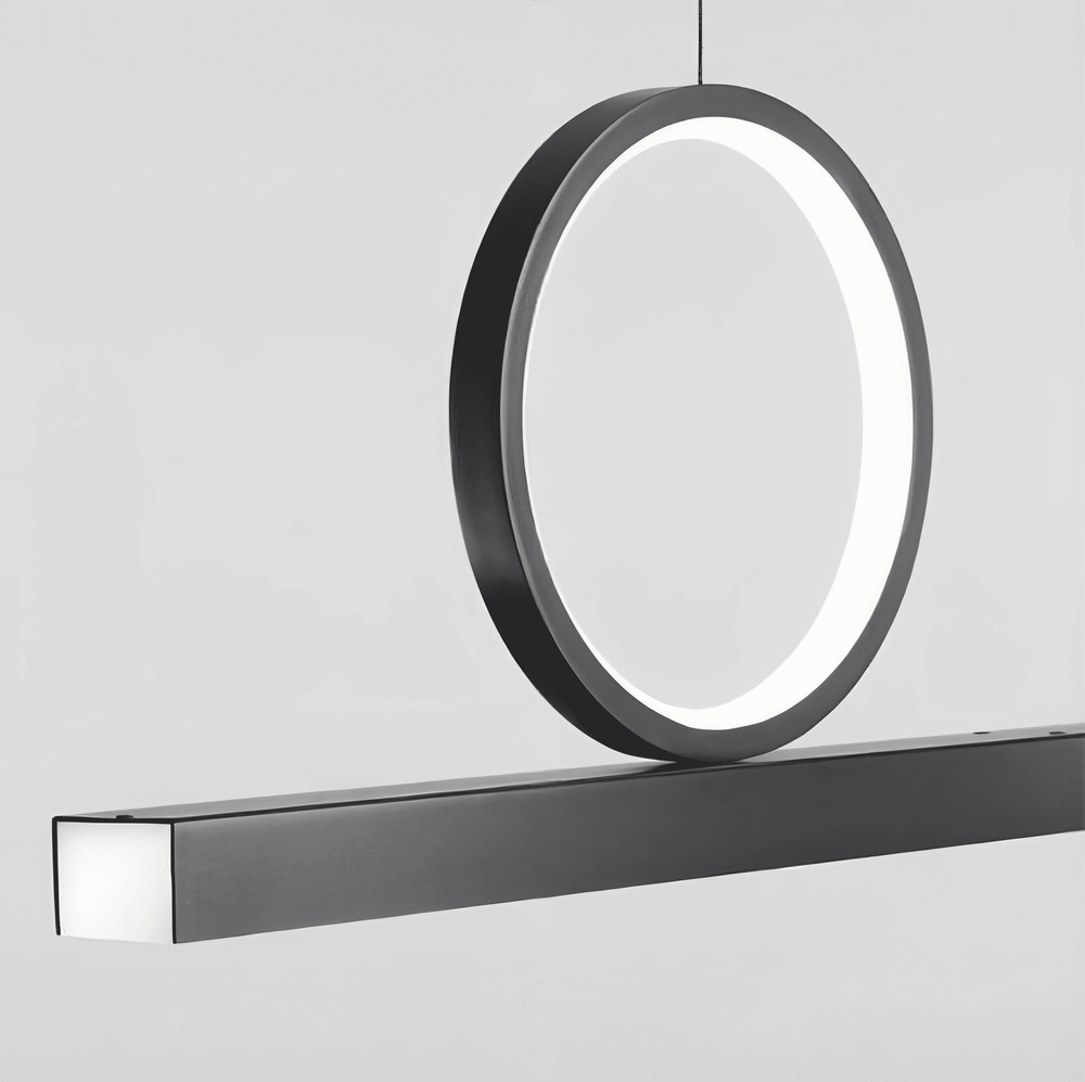 TORVID Linear Chandelier by Lampadom - side view
