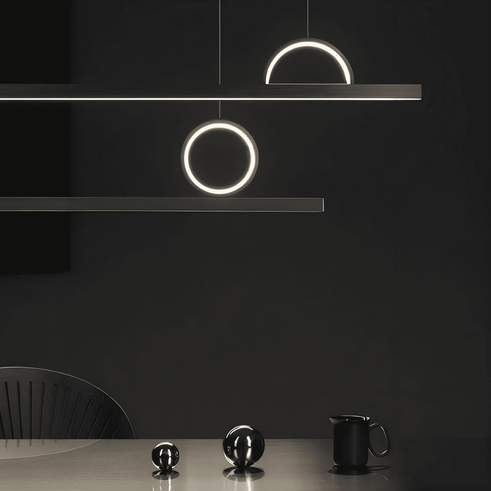 TORVID Linear Chandelier by Lampadom - top view