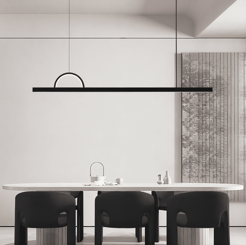 TORVID Linear Chandelier by Lampadom - angle view