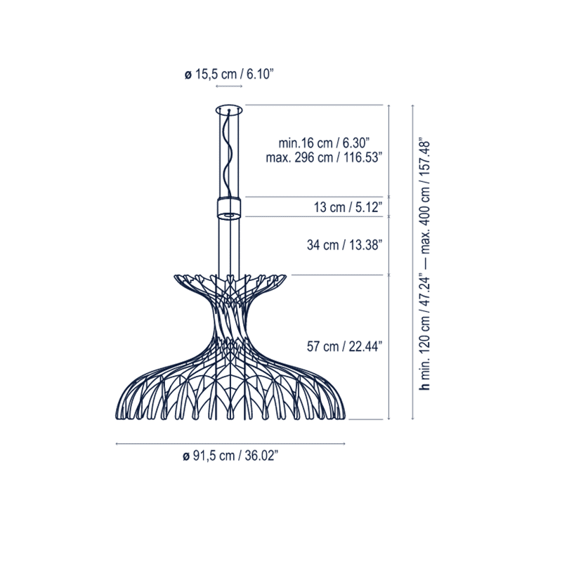 DOME Chandelier by Lampadom - top view