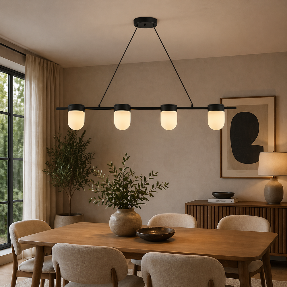 TORVILL Linear Chandelier by Lampadom - side view