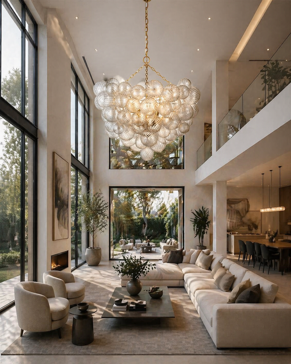 MARLON Chandelier Chandelier in Crystal by Lampadom - room setting