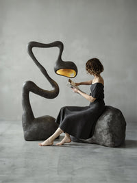Sculpture-9 Floor Lamp in Crystal by Lampadom - scale reference