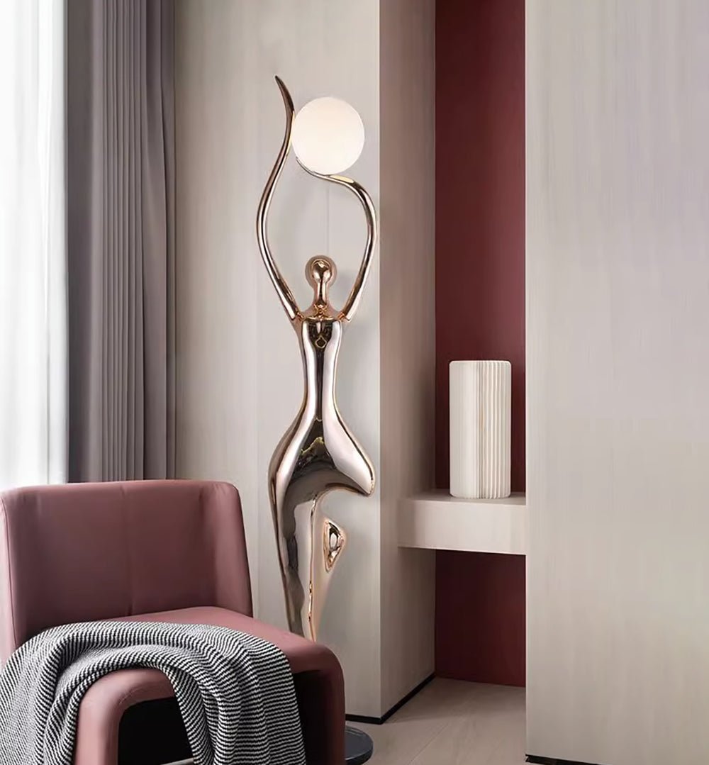 Sculpture-10 Floor Lamp in Crystal by Lampadom - close-up