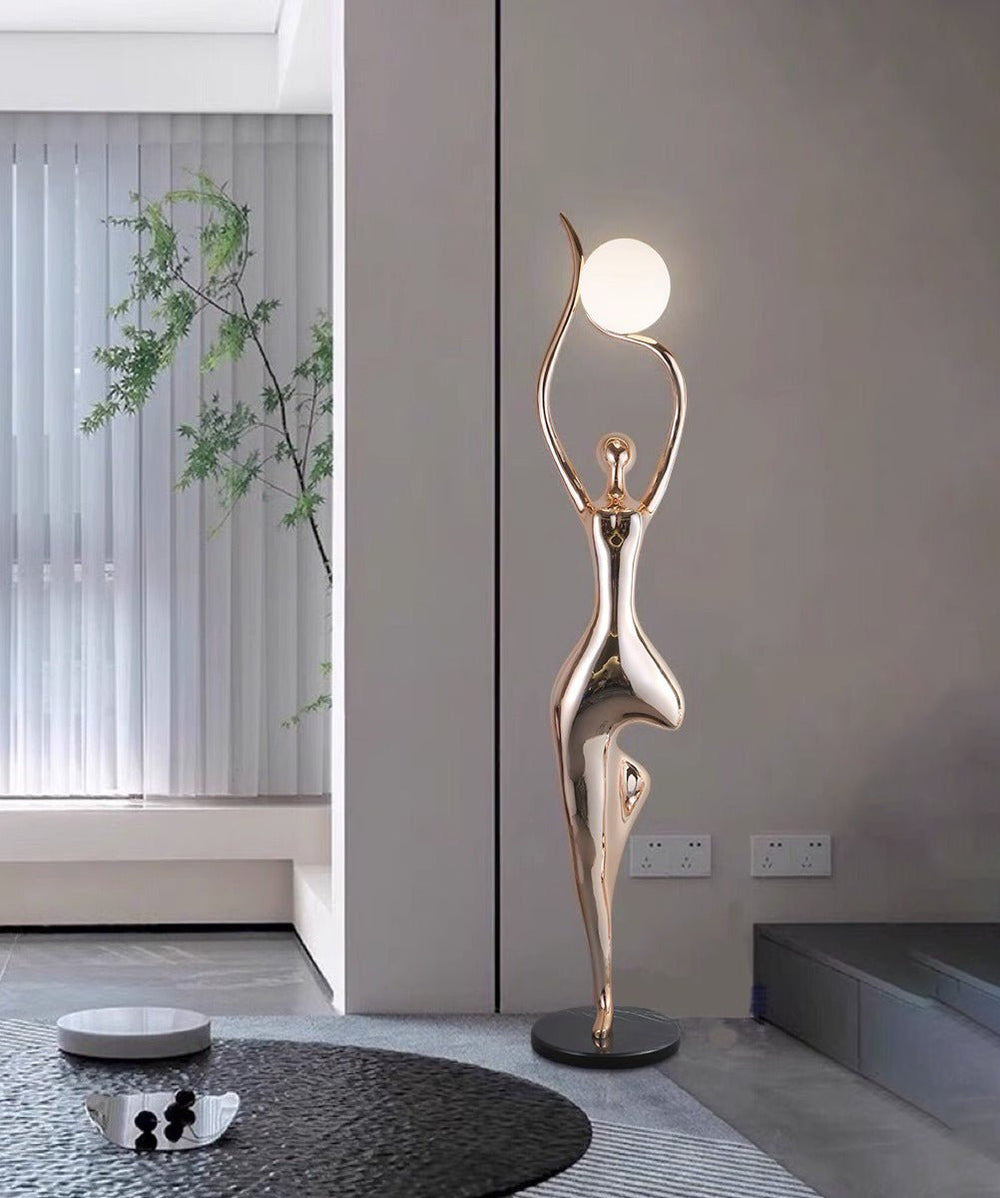 Sculpture-10 Floor Lamp in Crystal by Lampadom - room setting