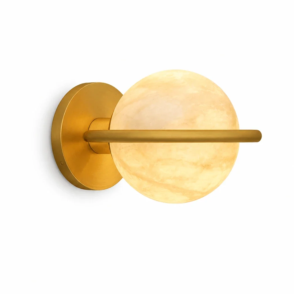Alabaster Globe Wall Light
