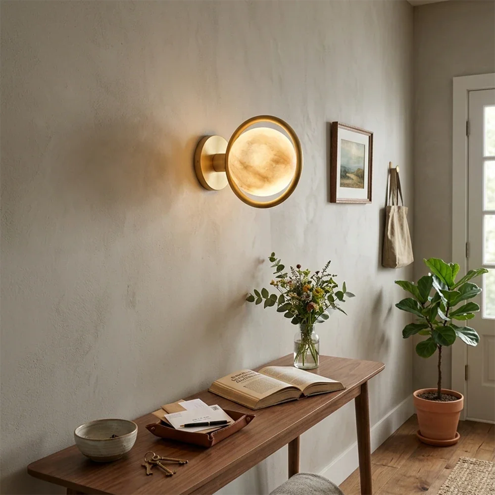 Alabaster Globe Wall Light