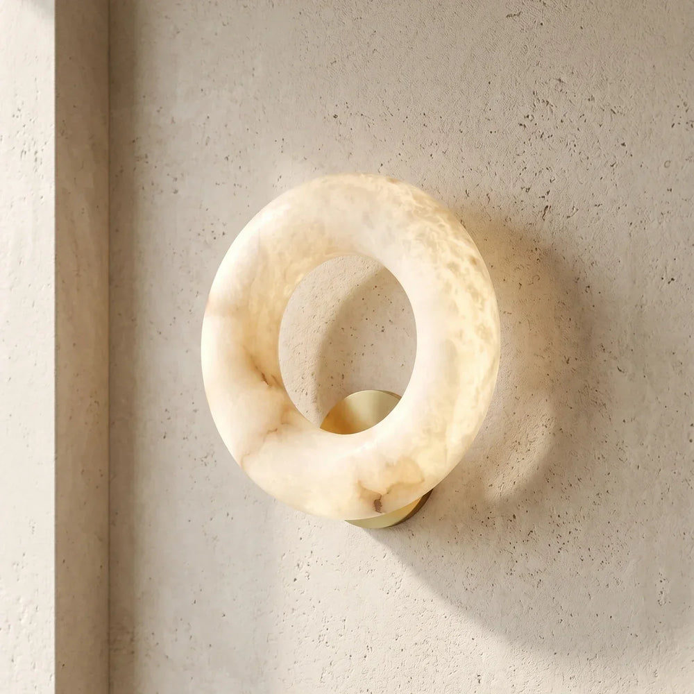 Alabaster Donut Wall Light
