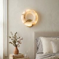 Alabaster Donut Wall Light