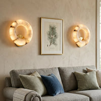 Alabaster Donut Wall Light
