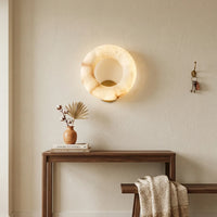 Alabaster Donut Wall Light