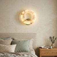 Alabaster Donut Wall Light