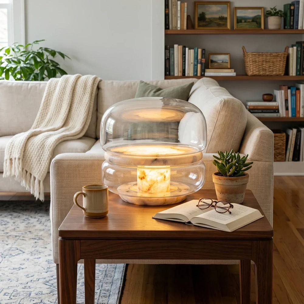 Alabaster Glass Table Lamp