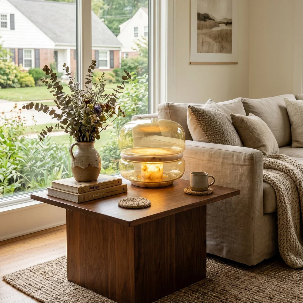 Alabaster Glass Table Lamp