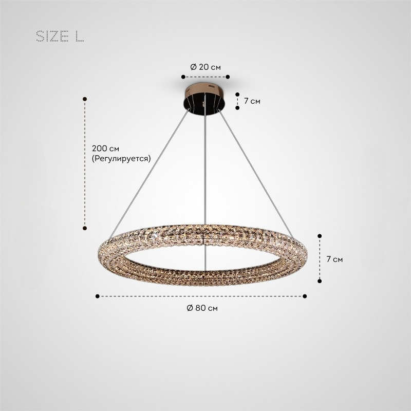 ALEF Chandelier by Lampadom - side view