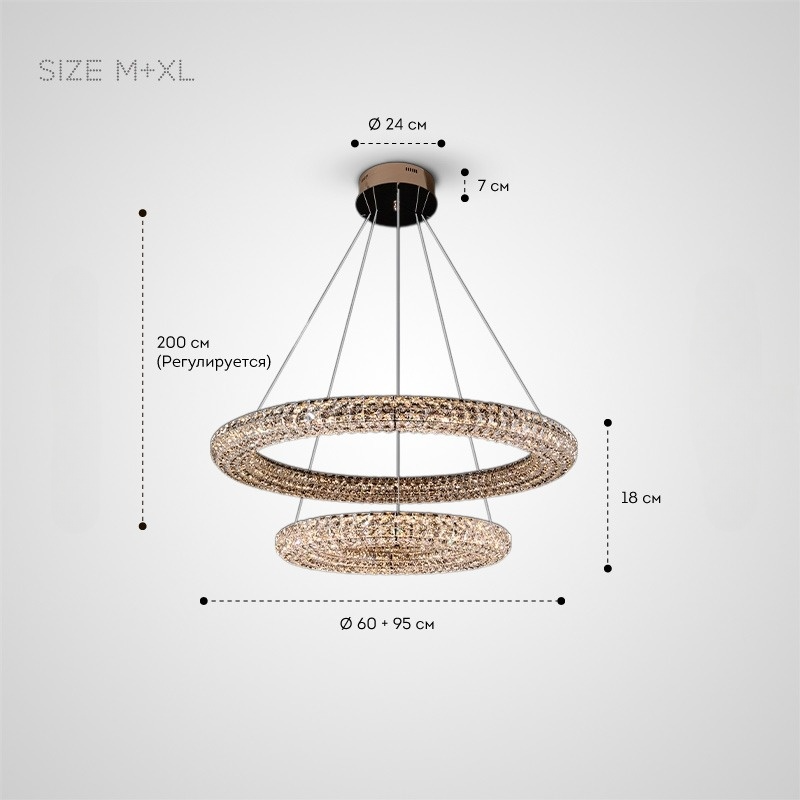 ALEF Chandelier by Lampadom - detail view