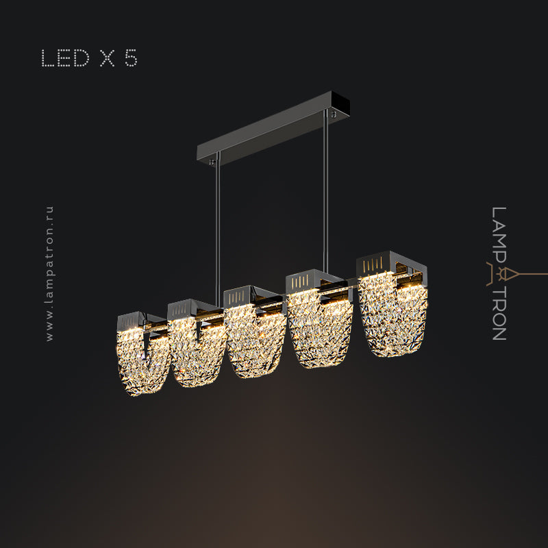 ALVARIN Linear Chandelier by Lampadom - close-up