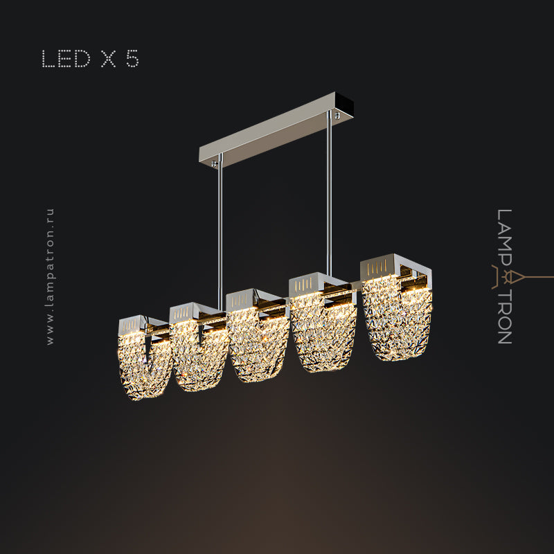 ALVARIN Linear Chandelier by Lampadom - side view