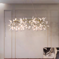 LEAVES LUX Ring Chandelier by Lampadom - angle view