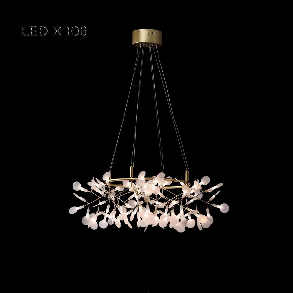 LEAVES LUX Ring Chandelier by Lampadom - detail view