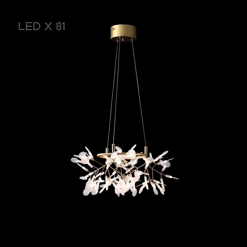 LEAVES LUX Ring Chandelier by Lampadom - close-up