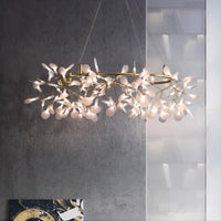 LEAVES LUX Ring Chandelier by Lampadom - side view