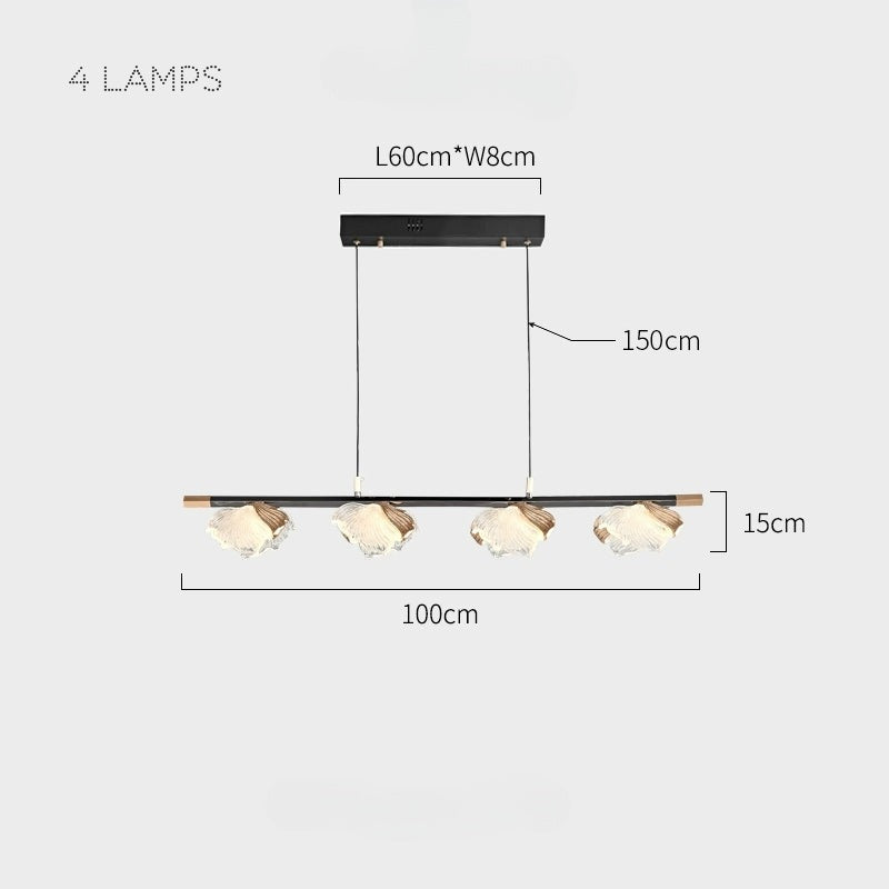 AUBREY L Linear Chandelier by Lampadom - side view