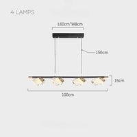 AUBREY L Linear Chandelier by Lampadom - side view