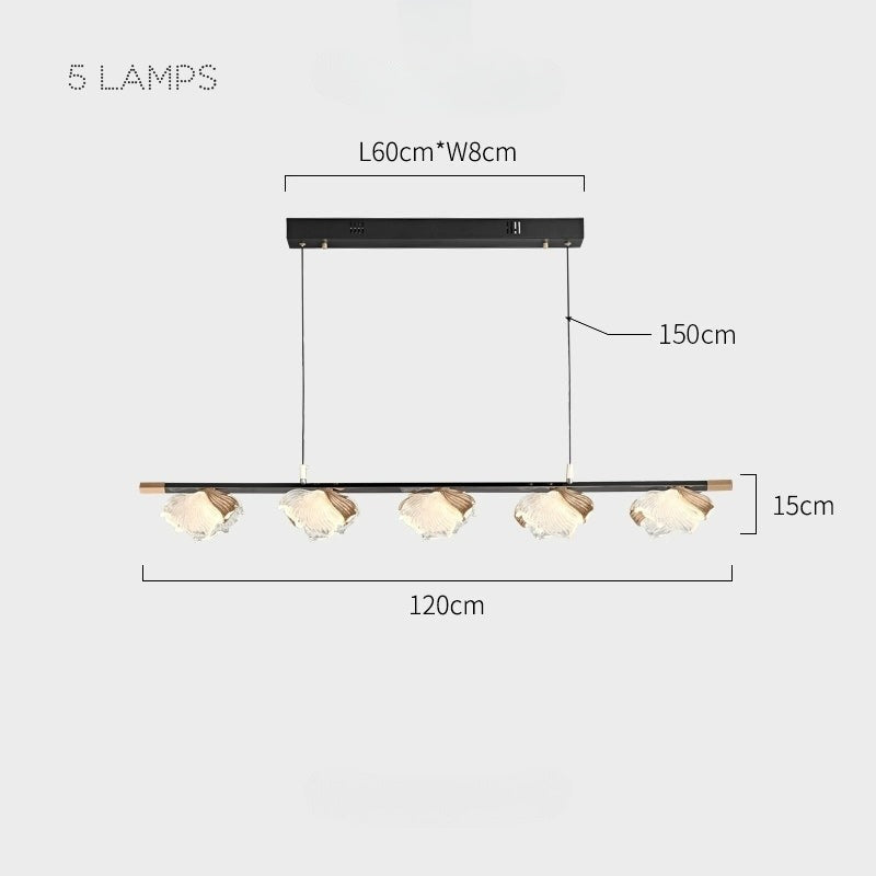 AUBREY L Linear Chandelier by Lampadom - close-up