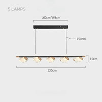 AUBREY L Linear Chandelier by Lampadom - close-up