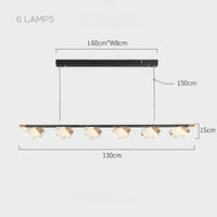 AUBREY L Linear Chandelier by Lampadom - detail view