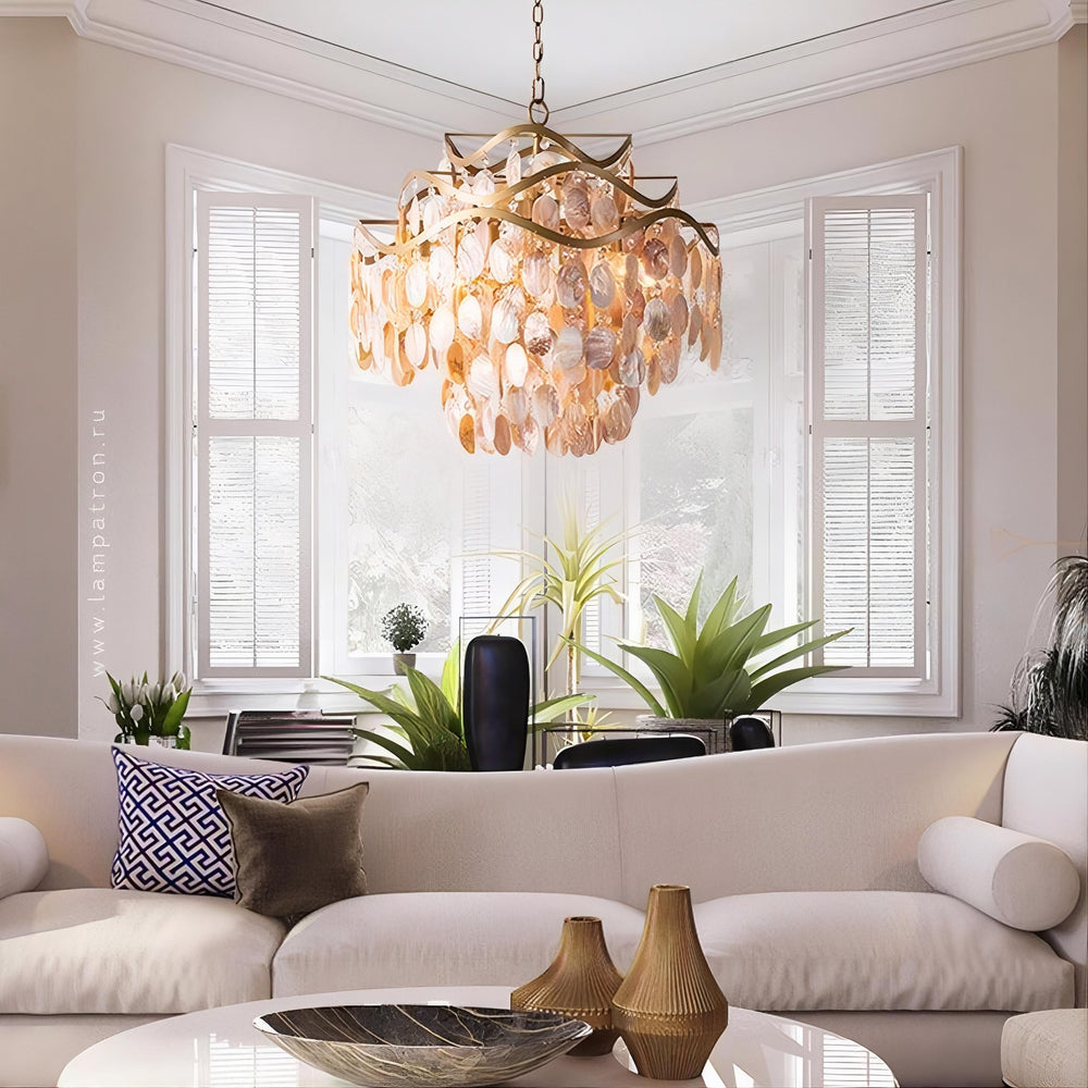 ISABEL PEARL Chandelier by Lampadom - side view