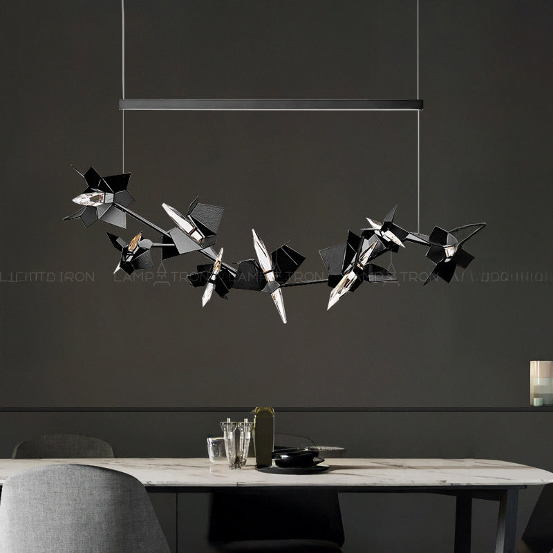 BERGAMO Linear Chandelier by Lampadom - side view