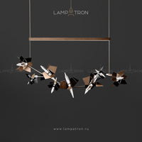 BERGAMO Linear Chandelier by Lampadom - angle view