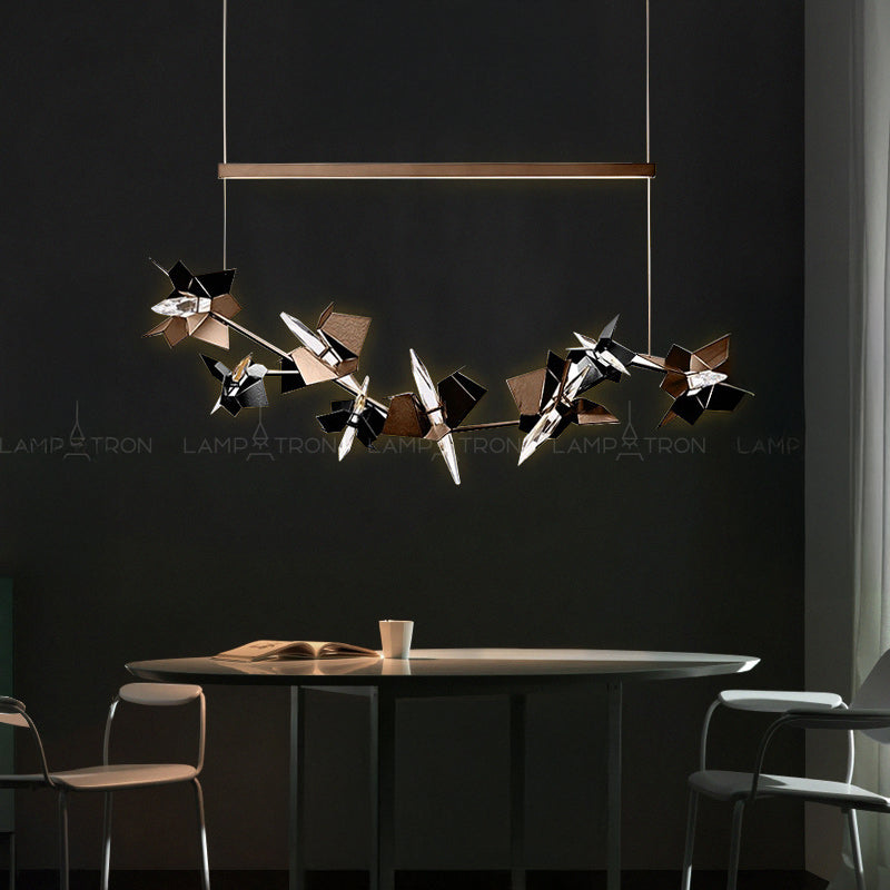 BERGAMO Linear Chandelier by Lampadom - close-up