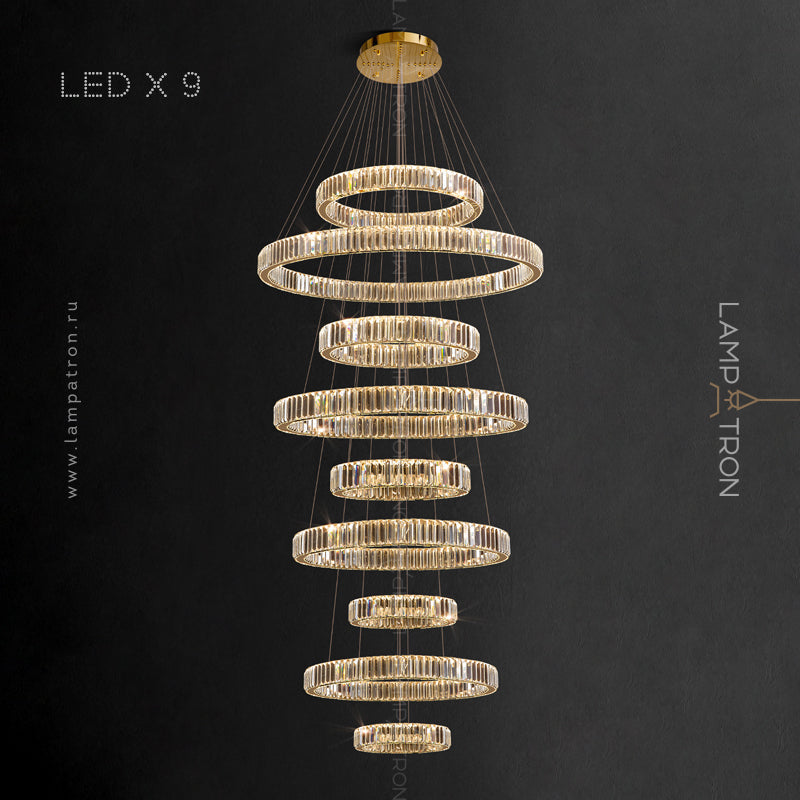 BERTOLDA COMBO Ring Chandelier by Lampadom - side view