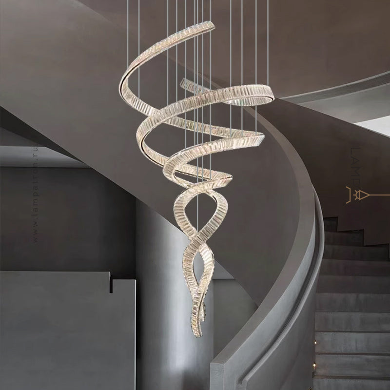 BERTOLDA SPIRAL Chandelier by Lampadom - side view