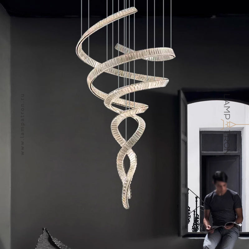 BERTOLDA SPIRAL Chandelier by Lampadom - scale reference