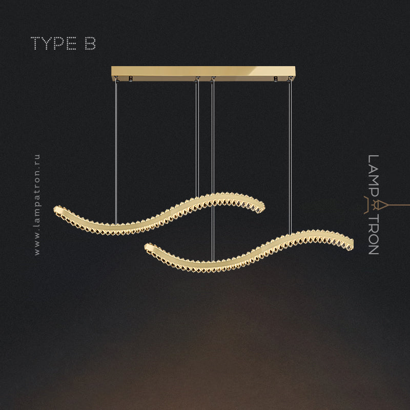 BERTOLDA W DUO Linear Chandelier by Lampadom - scale reference