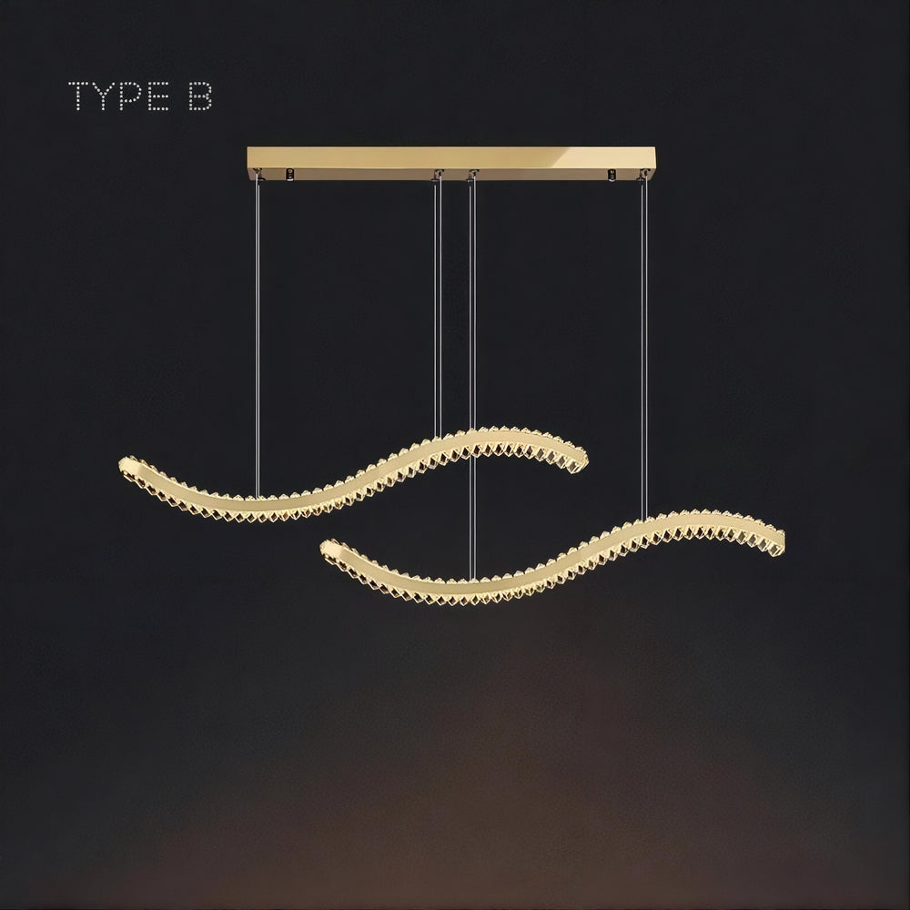 BERTOLDA W DUO Linear Chandelier by Lampadom - angle view