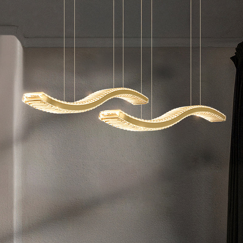 BERTOLDA W DUO Linear Chandelier by Lampadom - side view