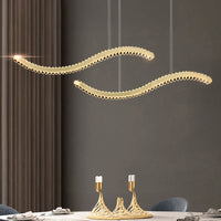 BERTOLDA W DUO Linear Chandelier by Lampadom - close-up