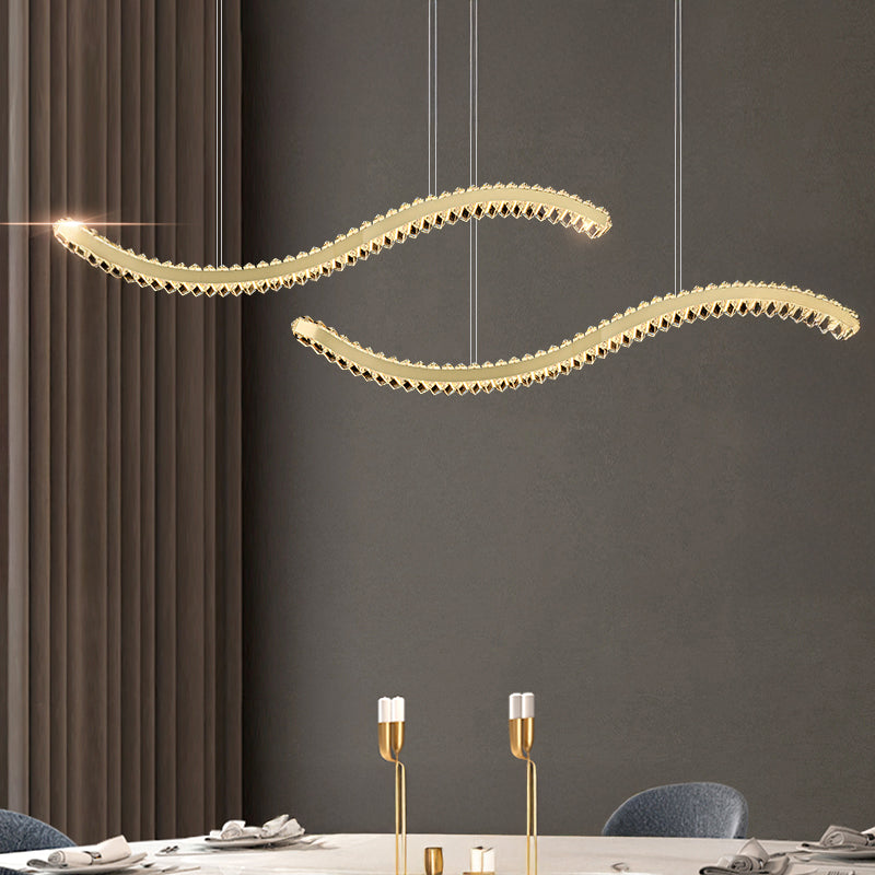 BERTOLDA W DUO Linear Chandelier by Lampadom - angle view