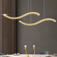 BERTOLDA W DUO Linear Chandelier by Lampadom - angle view