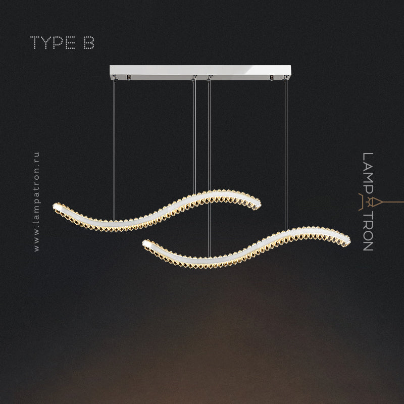 BERTOLDA W DUO Linear Chandelier by Lampadom - detail view