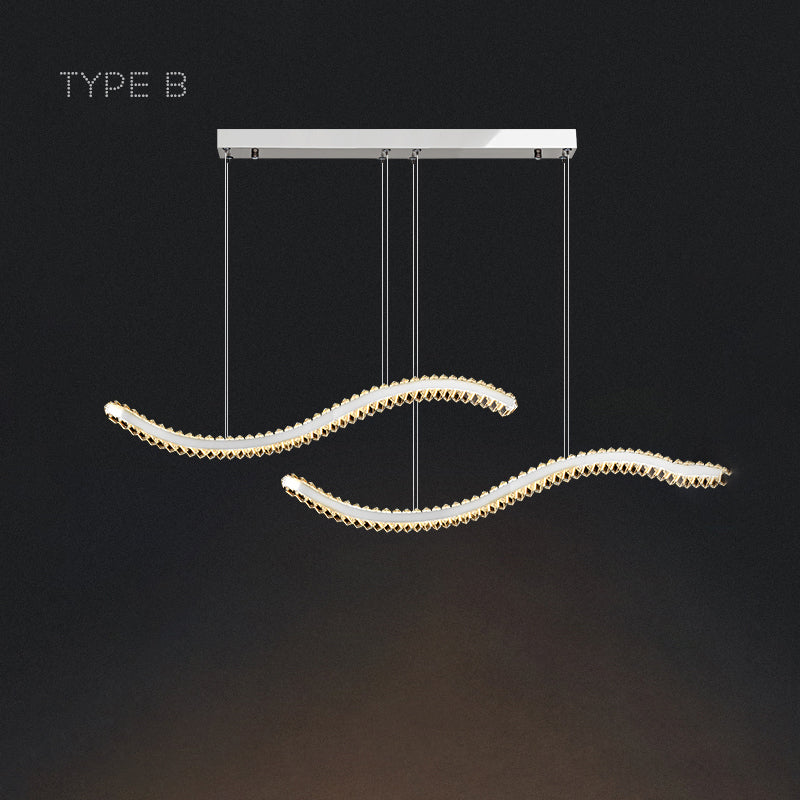 BERTOLDA W DUO Linear Chandelier by Lampadom - side view
