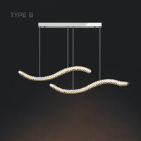 BERTOLDA W DUO Linear Chandelier by Lampadom - side view