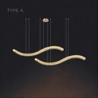 BERTOLDA W DUO Linear Chandelier by Lampadom - ambient shot